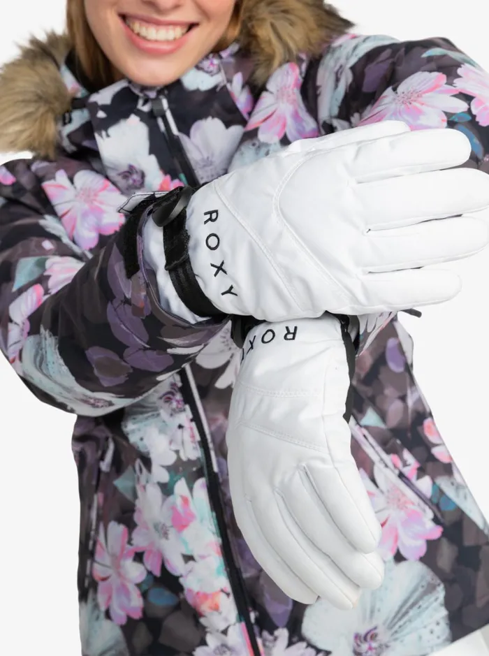 Roxy Snow Accessories Roxy Jetty Solid Insulated SnowboardSki Gloves Bright White 8211 Women