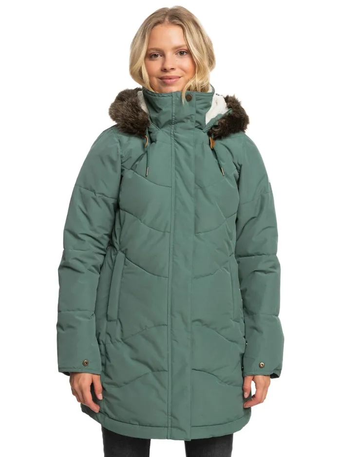 Roxy Snow Jackets Ellie Longline Winter Jacket Dark Forest 8211 Women