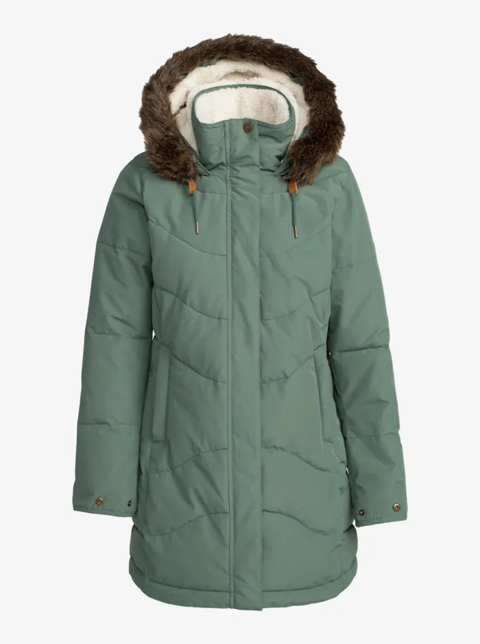 Roxy Snow Jackets Ellie Longline Winter Jacket Dark Forest 8211 Women