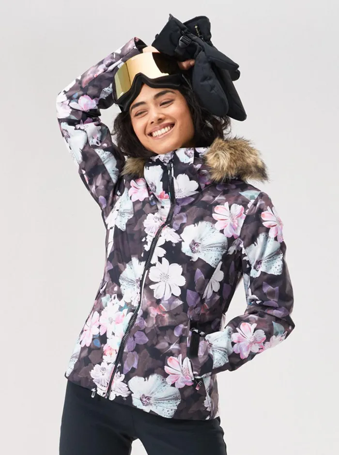 Roxy Snow Jackets Jet Ski Technical Snow Jacket True Black Blurry Flower 8211 Women Roxy Snow Jackets Jet Ski Technical Snow Jacket True Black Blurry Flower 8211 Women