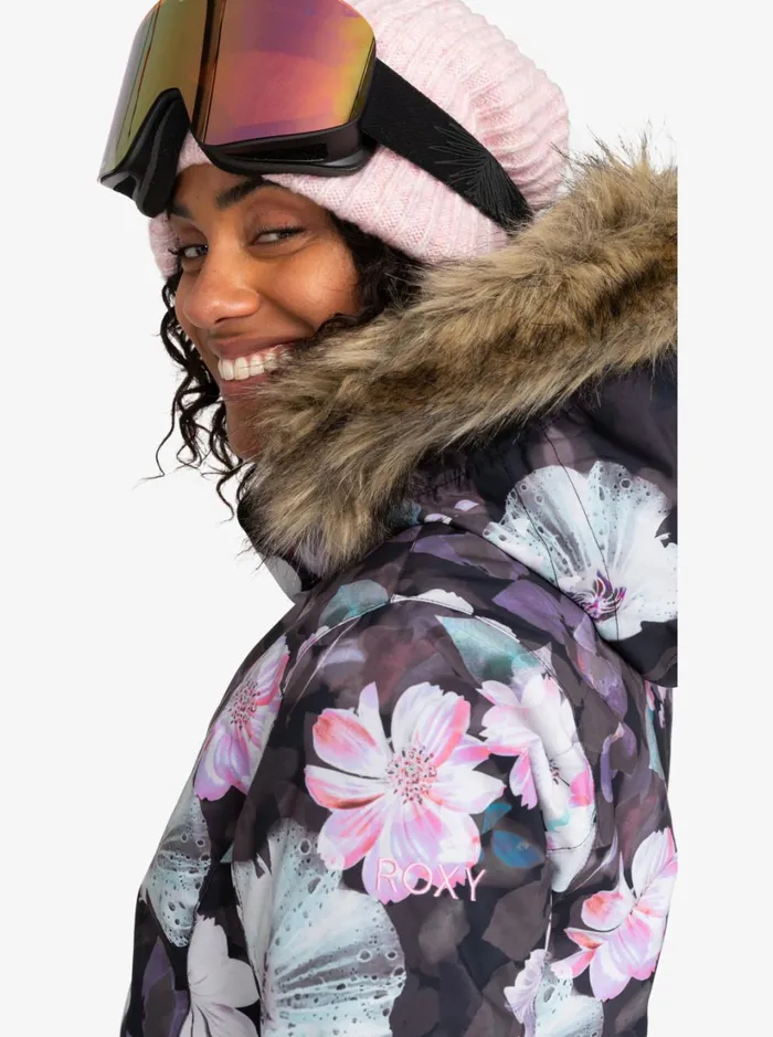 Roxy Snow Jackets Jet Ski Technical Snow Jacket True Black Blurry Flower 8211 Women