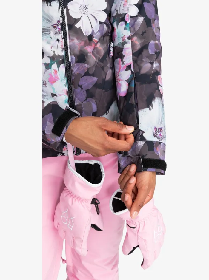 Roxy Snow Jackets Jet Ski Technical Snow Jacket True Black Blurry Flower 8211 Women