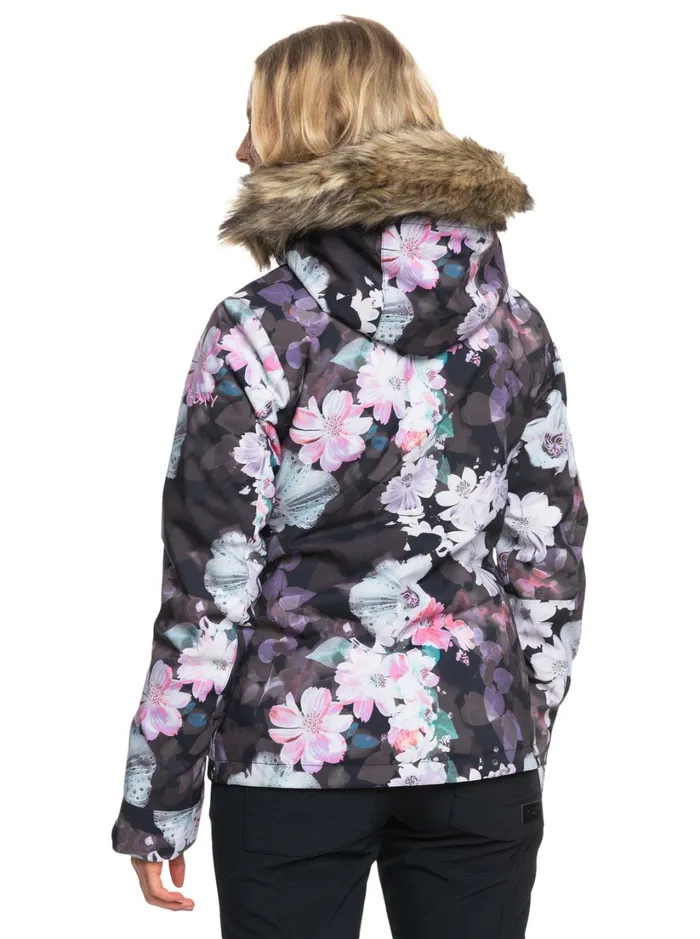 Roxy Snow Jackets Jet Ski Technical Snow Jacket True Black Blurry Flower 8211 Women