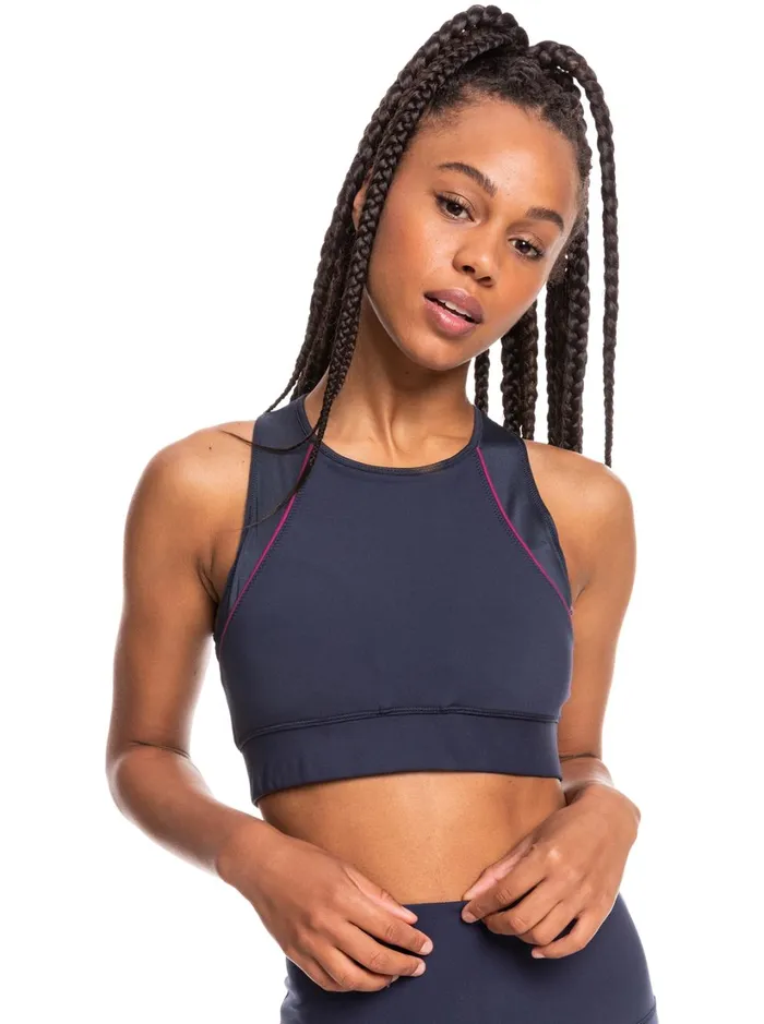 Roxy Sports Bras Interstellar Disco Medium Support Sports Bra Mood Indigo 8211 Women
