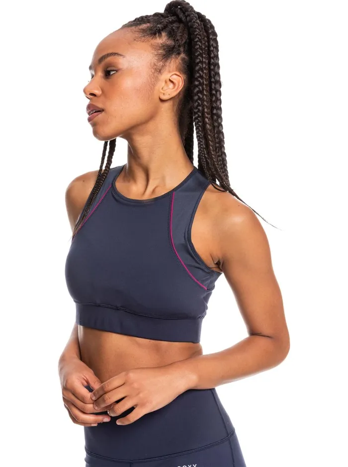 Roxy Sports Bras Interstellar Disco Medium Support Sports Bra Mood Indigo 8211 Women