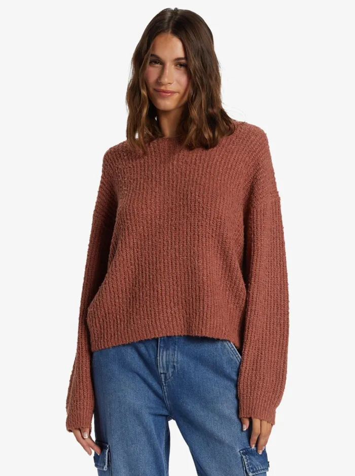 Roxy Sweaters Bombay Crew Neck Sweater Cedar Wood 8211 Women