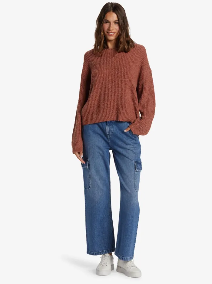 Roxy Sweaters Bombay Crew Neck Sweater Cedar Wood 8211 Women