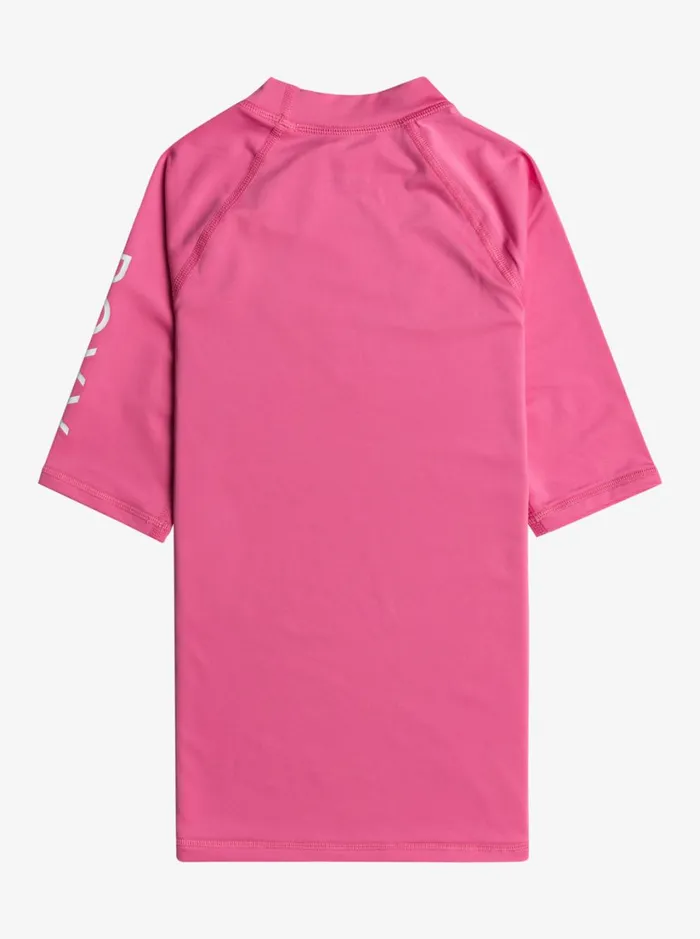 Roxy Swim Girl039s 716 Wholehearted UPF 50 Short Sleeve Rashguard Shocking Pink 8211 Women