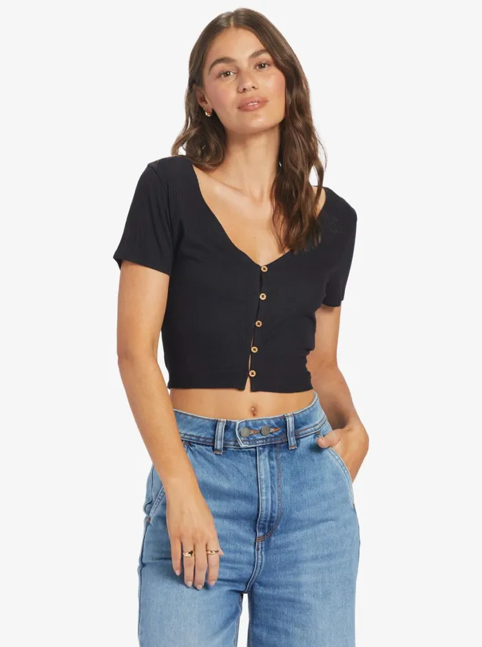 Roxy Tops Born With It Crop Top Anthracite 8211 Women