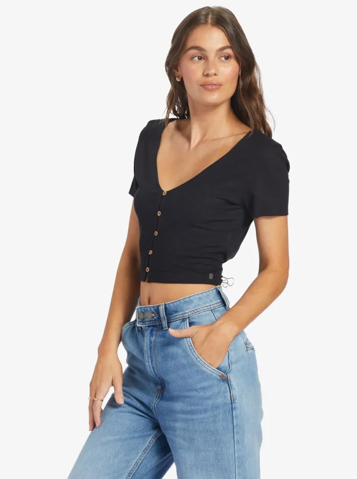 Roxy Tops Born With It Crop Top Anthracite 8211 Women