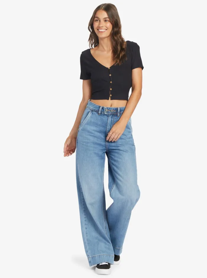 Roxy Tops Born With It Crop Top Anthracite 8211 Women