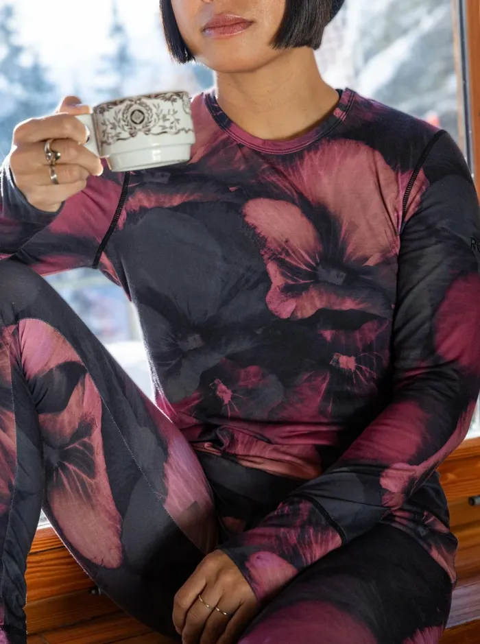 Roxy Tops Daybreak Technical Base Layer Top True Black Pansy Pansy 8211 Women