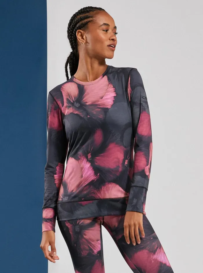 Roxy Tops Daybreak Technical Base Layer Top True Black Pansy Pansy 8211 Women