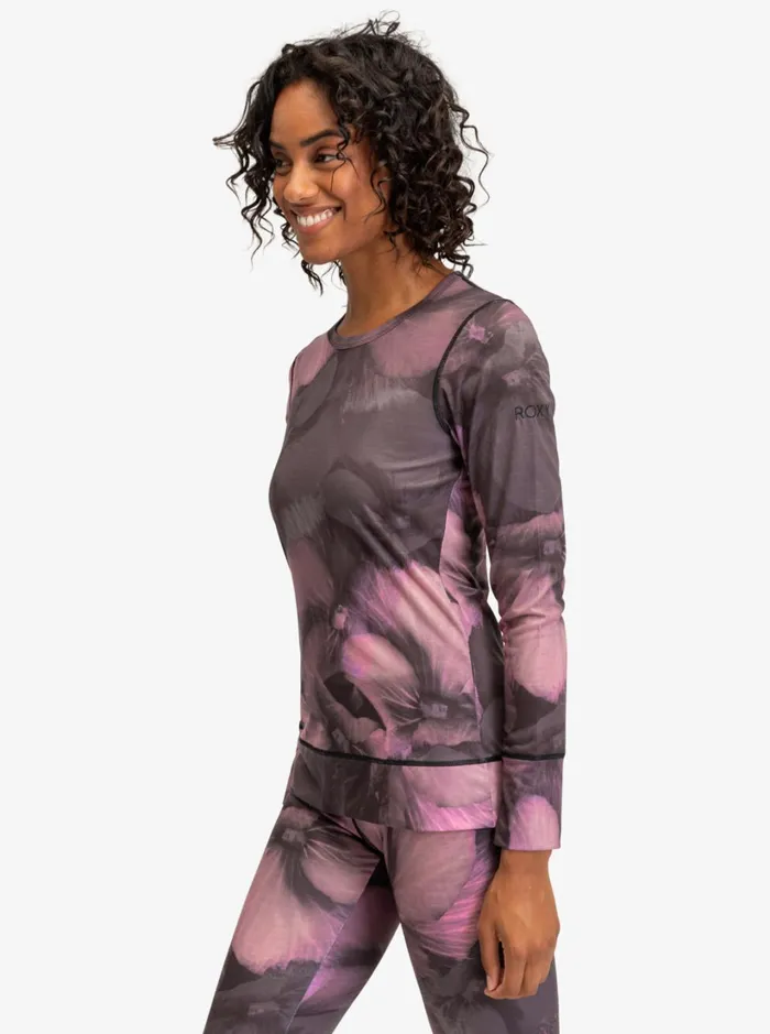 Roxy Tops Daybreak Technical Base Layer Top True Black Pansy Pansy 8211 Women