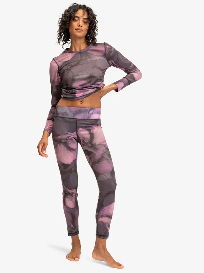 Roxy Tops Daybreak Technical Base Layer Top True Black Pansy Pansy 8211 Women