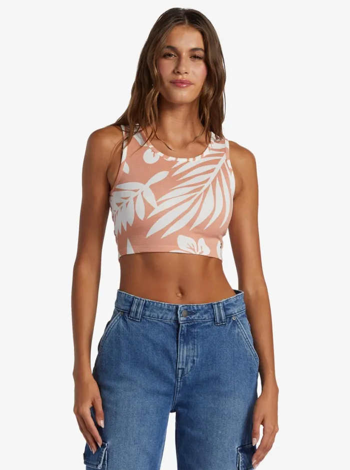 Roxy Tops Good Keepsake Crop Top Cafe Creme Palmeria 8211 Women