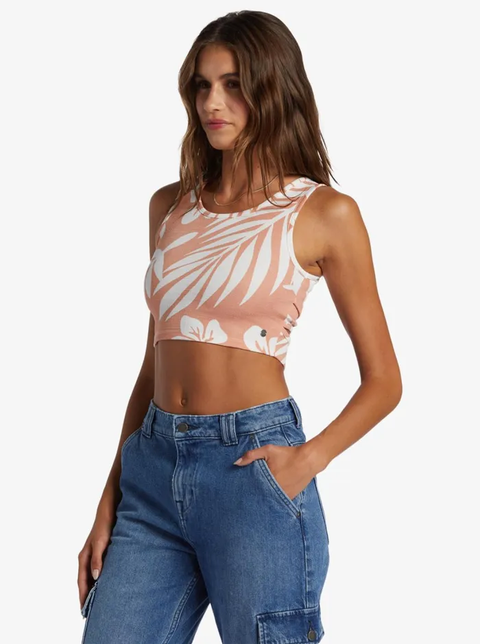 Roxy Tops Good Keepsake Crop Top Cafe Creme Palmeria 8211 Women