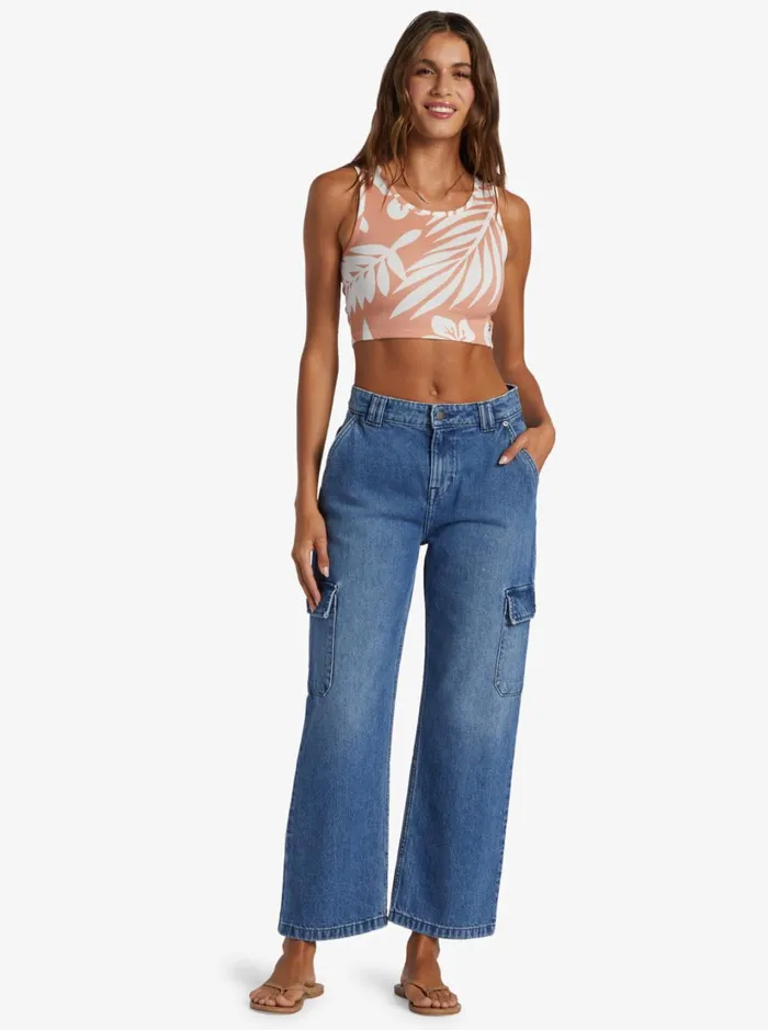 Roxy Tops Good Keepsake Crop Top Cafe Creme Palmeria 8211 Women