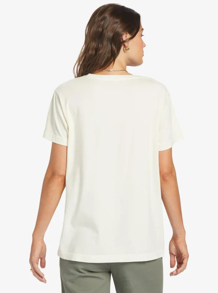 Roxy Tops Mele Tiki Boyfriend TShirt Egret 8211 Women