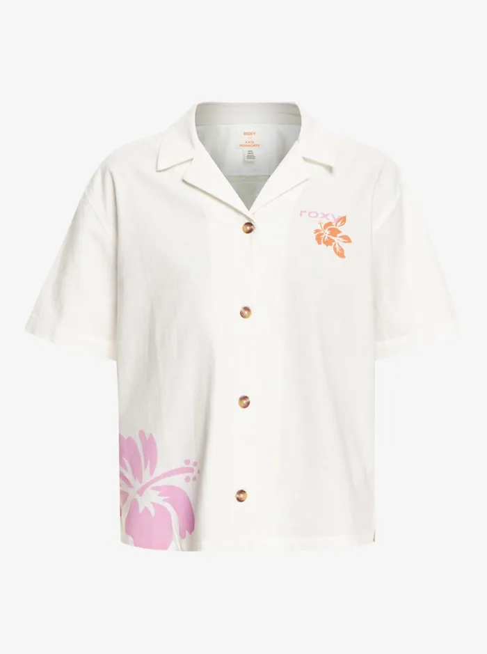 Roxy Tops SurfKindKate Short Sleeve Shirt Snow White 8211 Women