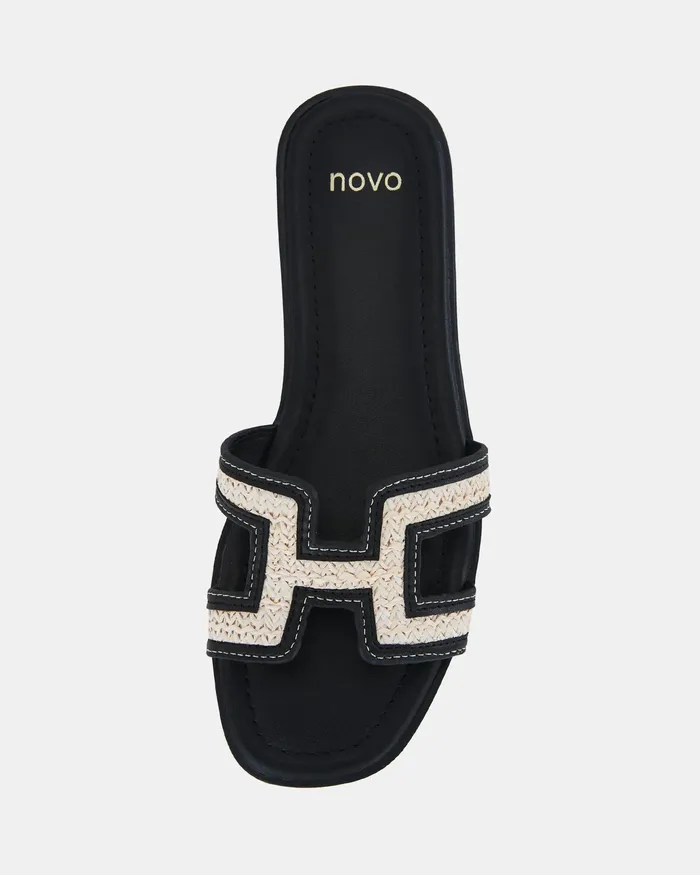 SACHIE RAFFIA Flat Sandals Women Flat Sandals NOVO Shoes
