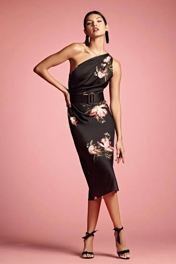 Sachin and Babi Carmen Dress 8211 Noir Blossom Noir Blossom Women Midi