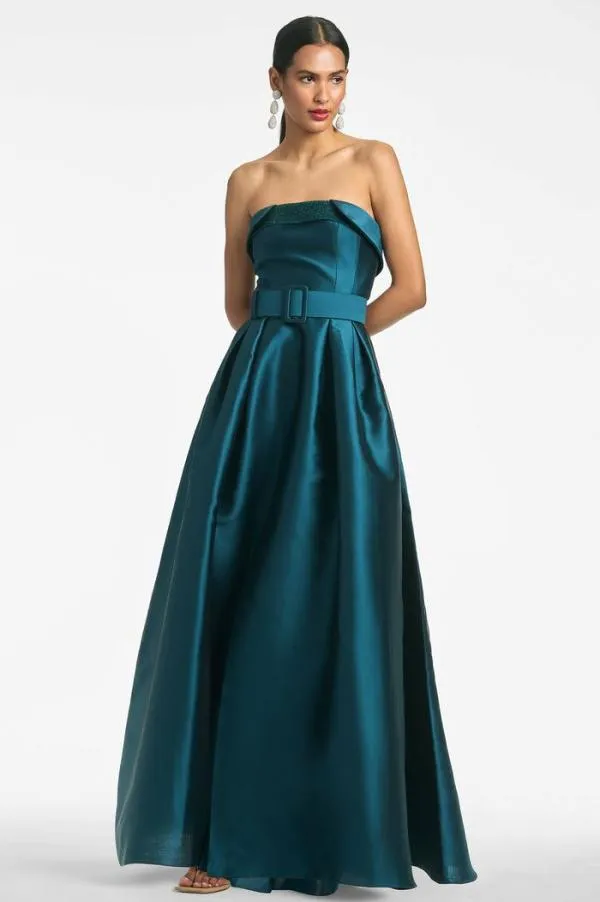 Sachin and Babi Ceri Gown 8211 Deep Teal Deep Teal Women Plus Sizes