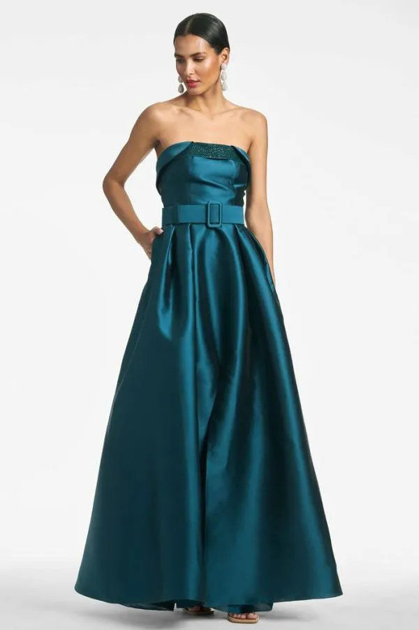 Sachin and Babi Ceri Gown 8211 Deep Teal Deep Teal Women Plus Sizes