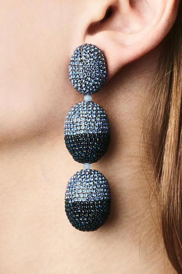 Sachin and Babi Lanah Earrings 8211 Crystals Ice Bluenavy Women Earrings