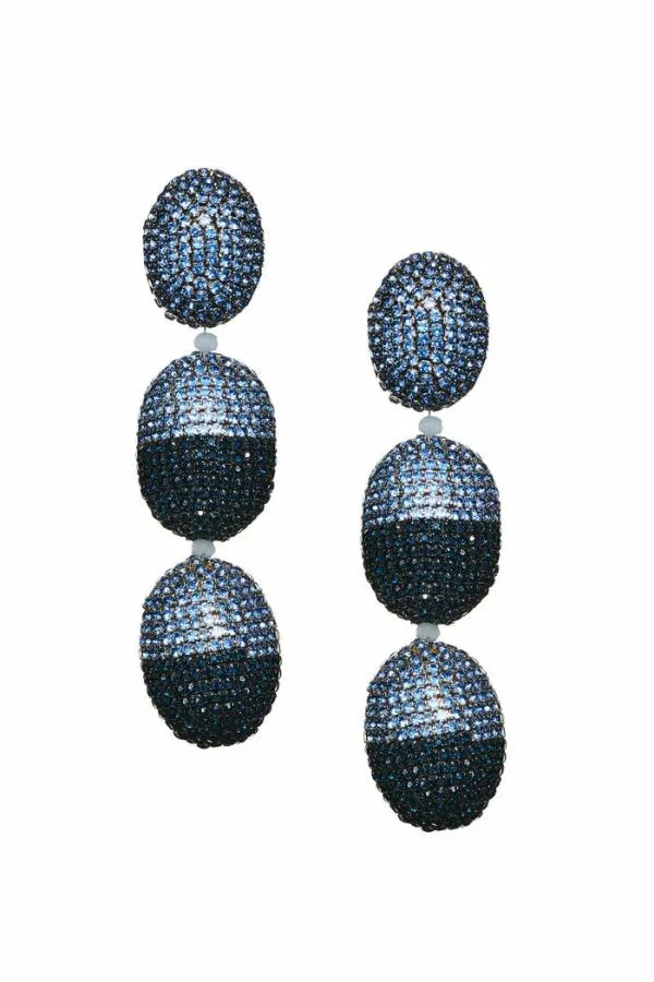 Sachin and Babi Lanah Earrings 8211 Crystals Ice Bluenavy Women Earrings