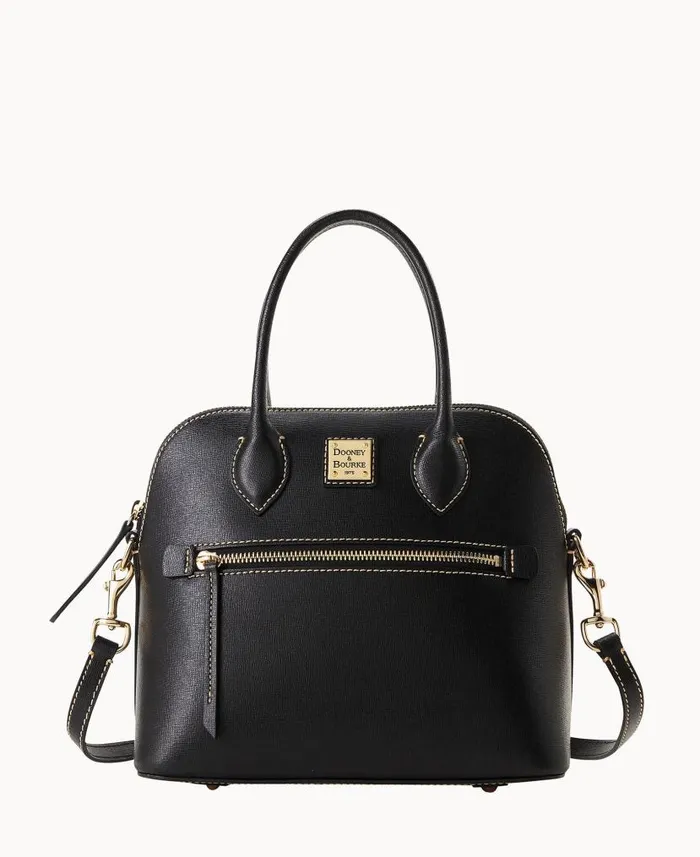 Saffiano Domed Satchel Black Woman Dooney and Bourke Satchels