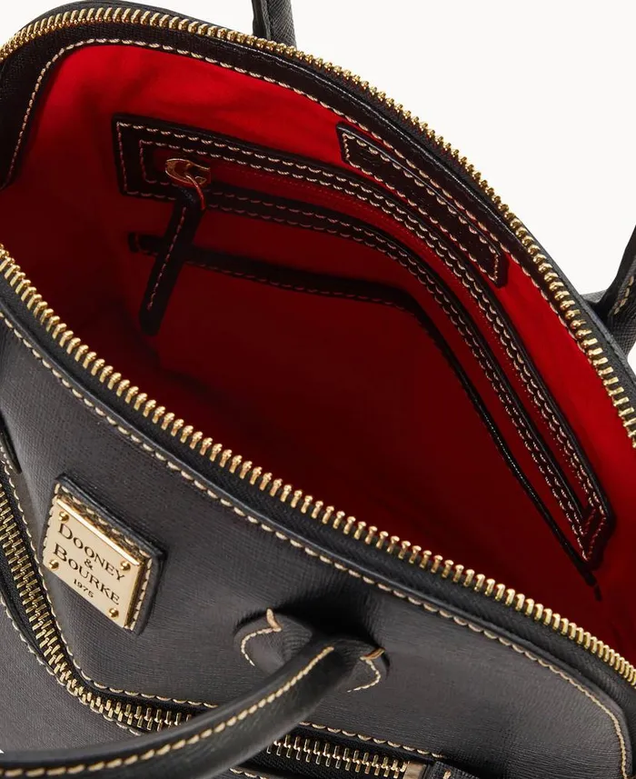 Saffiano Domed Satchel Black Woman Dooney and Bourke Satchels Saffiano Domed Satchel Black Woman Dooney and Bourke Satchels