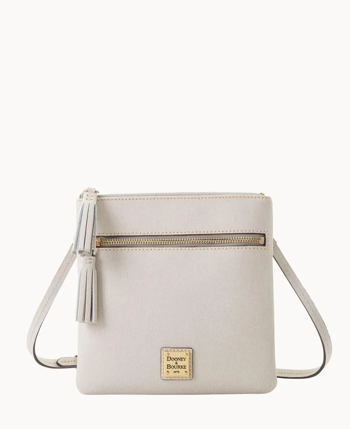 Saffiano Double Zip Tassel Crossbody Ecru Woman Dooney and Bourke Crossbodies