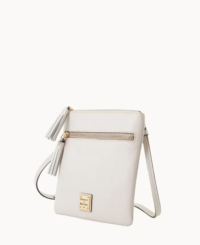 Saffiano Double Zip Tassel Crossbody Ecru Woman Dooney and Bourke Crossbodies Saffiano Double Zip Tassel Crossbody Ecru Woman Dooney and Bourke Crossbodies