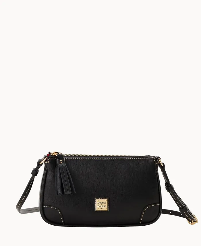 Saffiano Slim Crossbody Black Woman Dooney and Bourke Crossbodies