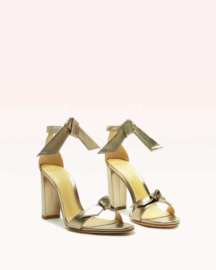 Sandals Women Alexandre Birman Alexandre Birman Clarita Block 90 Metallic Luna 8211 Gold Heels Luna