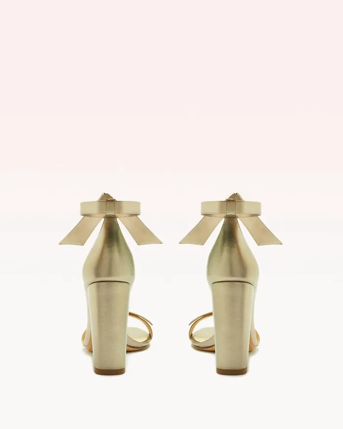 Sandals Women Alexandre Birman Alexandre Birman Clarita Block 90 Metallic Luna 8211 Gold Heels Luna