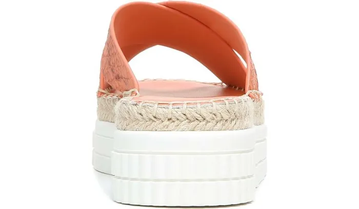 Sandals Women Franco Sarto Franco Barb Platform Slide Sandal Vivid Coral Leather