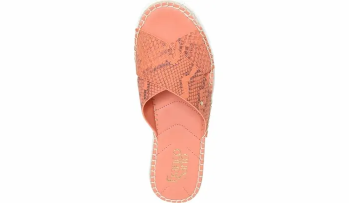 Sandals Women Franco Sarto Franco Barb Platform Slide Sandal Vivid Coral Leather