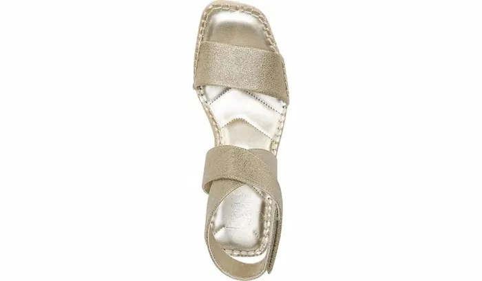 Sandals Women Franco Sarto Franco Carezza Espadrille Wedge Sandal Gold Faux Leather