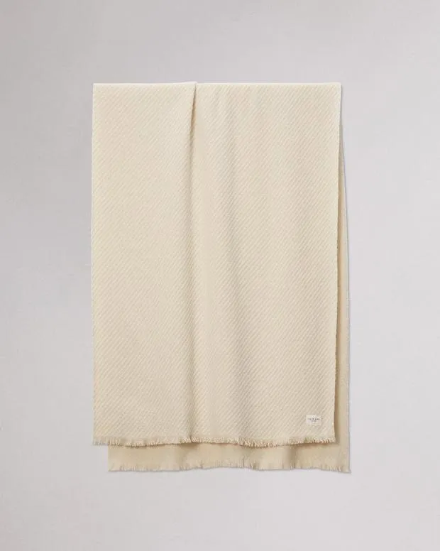 Scarves and Ponchos Women Rag and Bone Joni Stripe Wool Scarf Oatmeal Ivory
