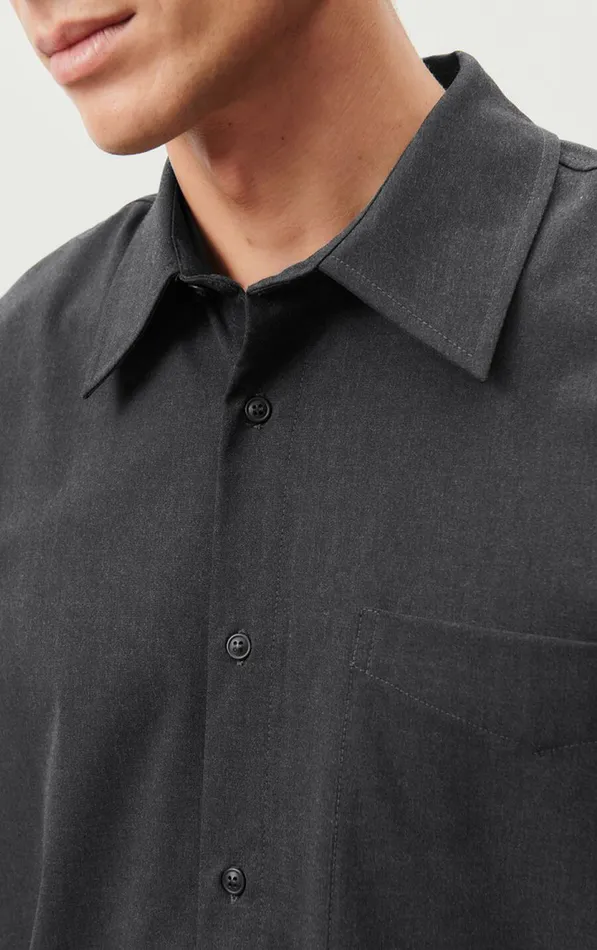 Shirt Kabird Melange Charcoal Men American Vintage Shirts Shirt Kabird Melange Charcoal Men American Vintage Shirts