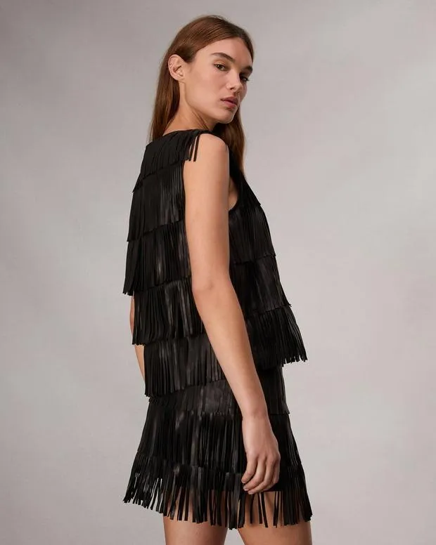 Shirts and Tops Women Rag and Bone Britney Leather Top Black