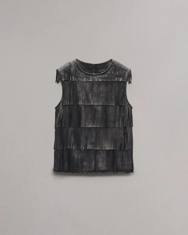 Shirts and Tops Women Rag and Bone Britney Leather Top Black