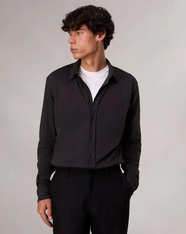 Shirts Men Rag and Bone Tomlin Cotton Shirt Black