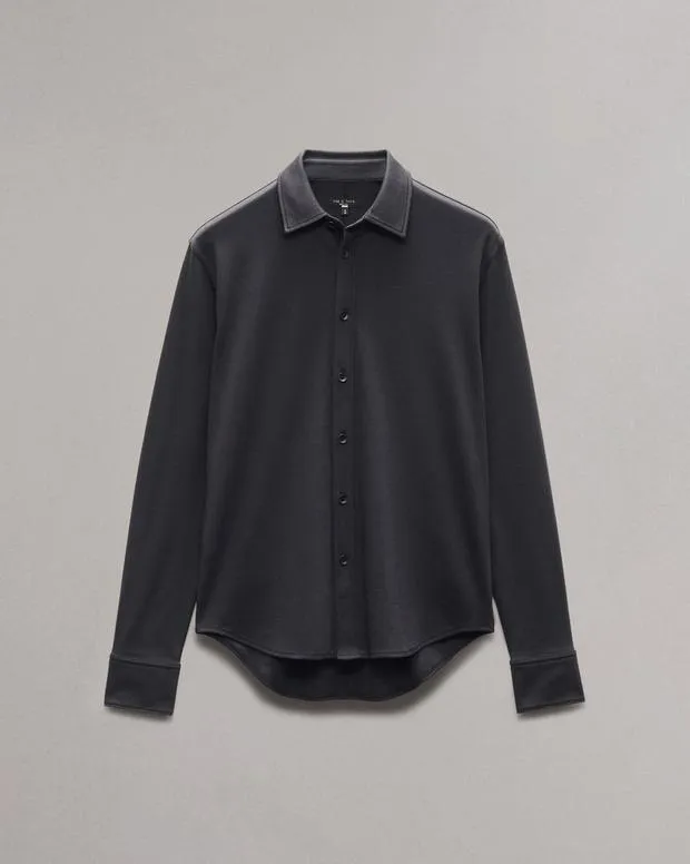 Shirts Men Rag and Bone Tomlin Cotton Shirt Black