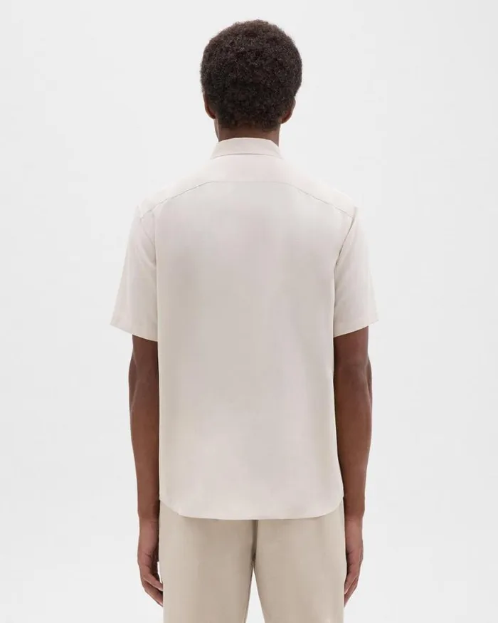 Shirts Men Theory Irving ShortSleeve Shirt In Fluid Twill New Sand Shirts Men Theory Irving ShortSleeve Shirt In Fluid Twill New Sand