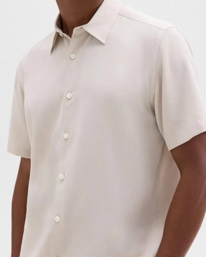 Shirts Men Theory Irving ShortSleeve Shirt In Fluid Twill New Sand Shirts Men Theory Irving ShortSleeve Shirt In Fluid Twill New Sand