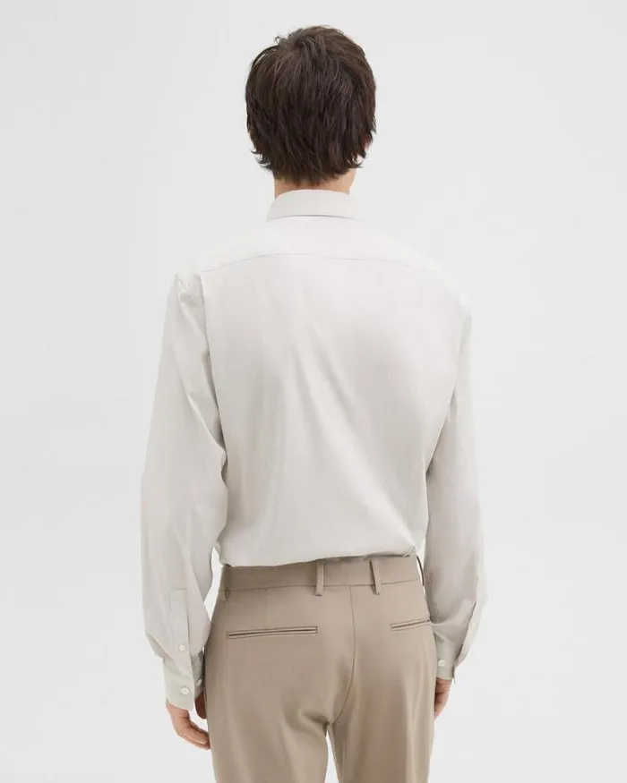 Shirts Men Theory Sylvain Shirt In Checked Poplin Taupewhite Shirts Men Theory Sylvain Shirt In Checked Poplin Taupewhite