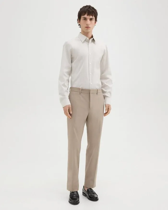 Shirts Men Theory Sylvain Shirt In Checked Poplin Taupewhite Shirts Men Theory Sylvain Shirt In Checked Poplin Taupewhite